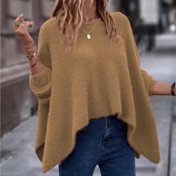 Luxe batwing sleeve loose fit sweater top - Picture 2 of 6